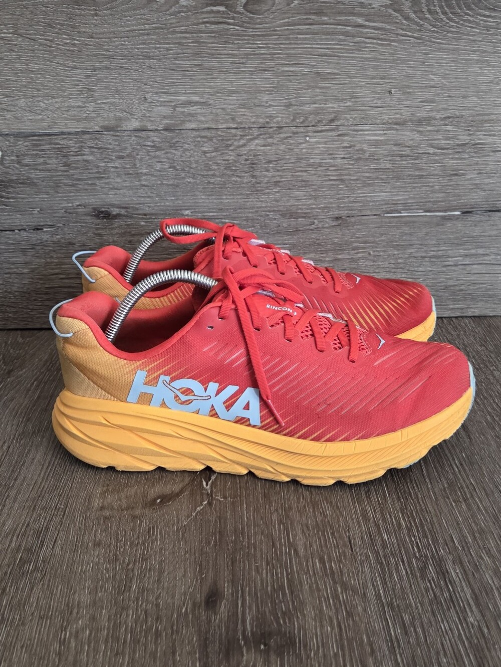 Hoka One One Rincon 3 Men's Running Shoes - Red/Orange/Blue Size 10 Wide